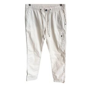 Vuori Ripstop Pants Women Medium Stretch Cotton Elastic Waist Climbing Ivory